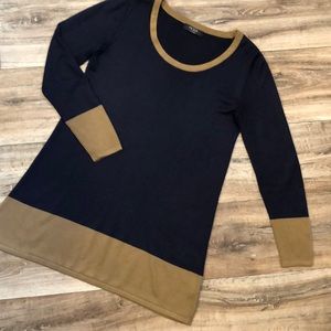 🐝U-Neck Color Block Tunic Sweater